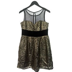 Brand New Hazel Designer Boutique Gold Sleeveless Cocktail Party Mini Dress NWT